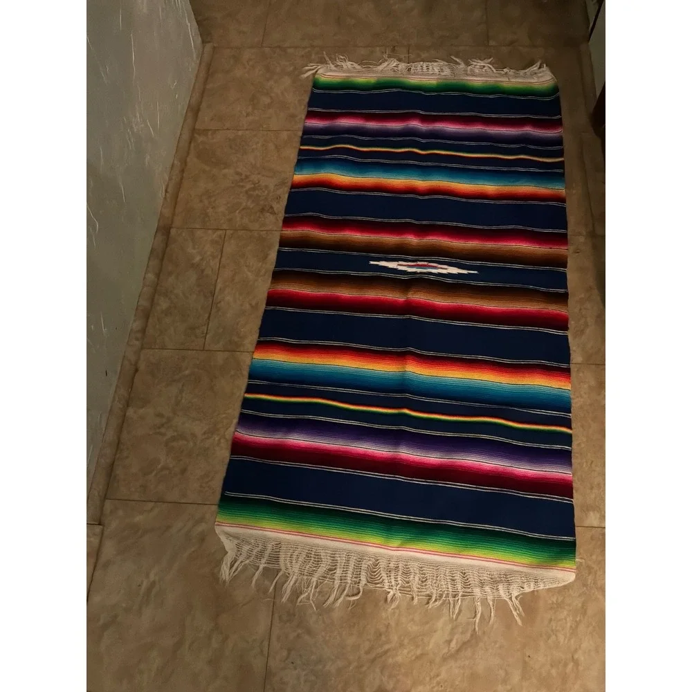 Southwestern Unisex Unbranded Mexican Serape Blanket 47x24 Multicolor